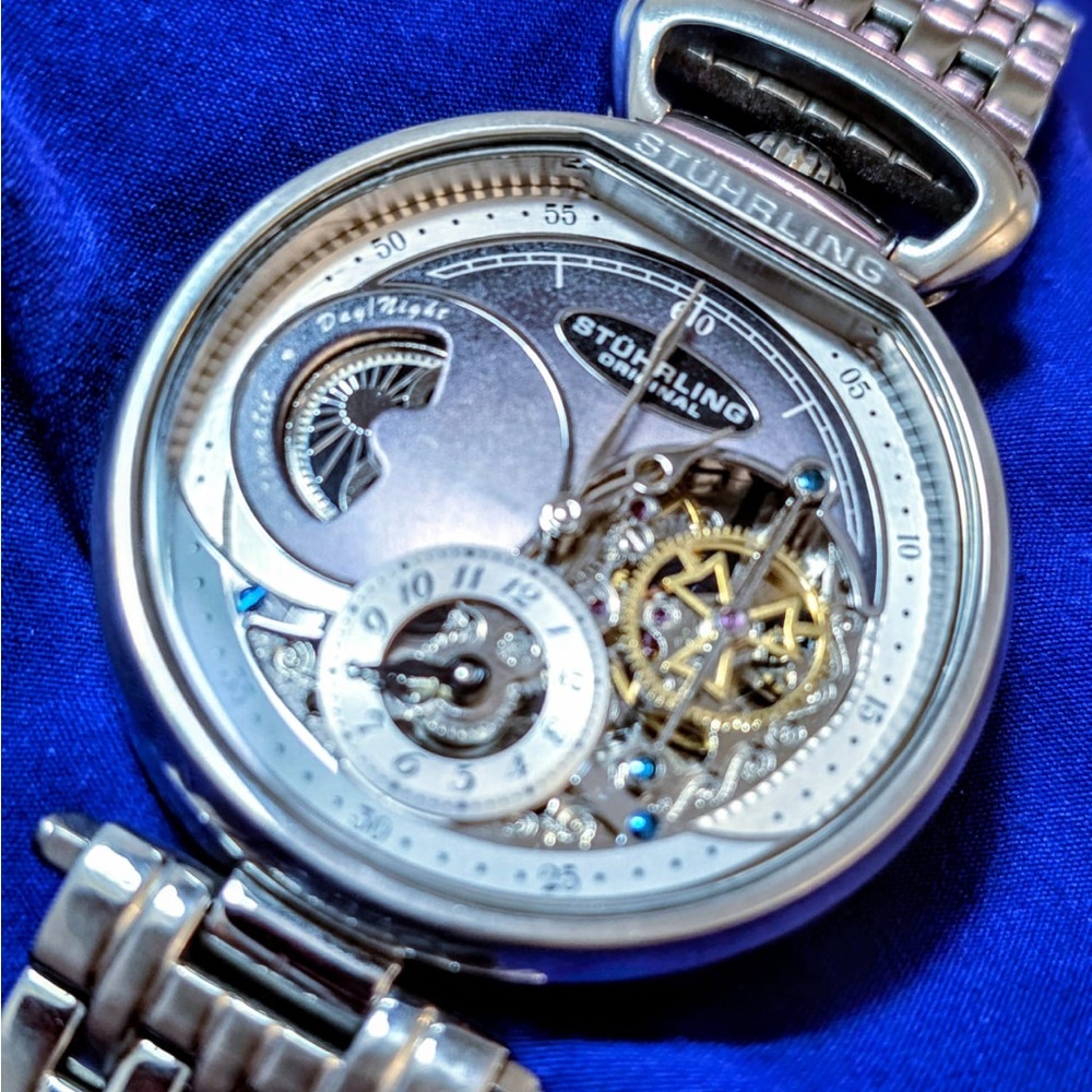 Stuhrliny Modena 988B Automatic 46mm Skeleton Mens Watch